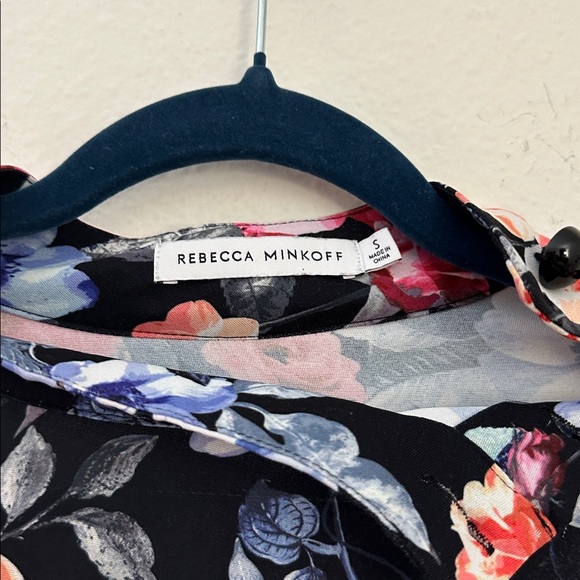 Rebecca Minkoff Black Floral Blouse - Pink and Blue - Picture 2 of 7
